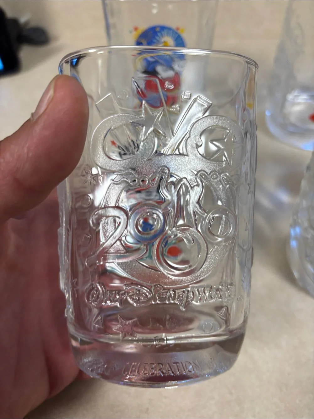 New McDonalds (4) 16 oz Square Disney World 2000 Millennium Celebration Glasses